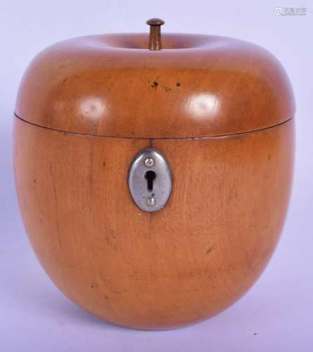 A GEORGE III CARVED FRUITWOOD TEA CADDY of naturali…