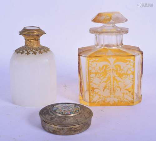 A BOHEMIAN SCENT BOTTLE together with an opaline bottle