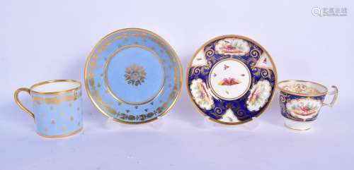 A 19TH CENTURY FRENCH SEVRES PORCELAIN CUP AND SAUCER