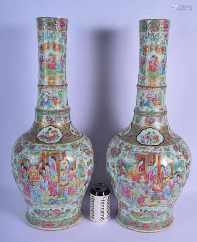 A VERY RARE PAIR OF 19TH CENTURY CHINESE CANTON FAMILLE