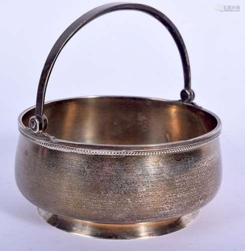 A 19TH CENTURY RUSSIAN SILVER SWING HANDLED SUGAR BO…