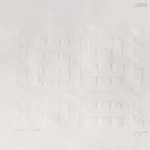 GIUSEPPE CAPOGROSSI 1900-1972 Rilievo in bianco-Embossed in ...