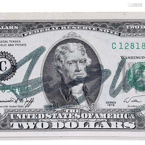 ANDY WARHOL 1928-1987 Two dollar bill Anni ‘80 -2 dollar bil...