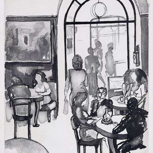 RENATO GUTTUSO 1911-1987 Al Caffè Greco-At the Caffè Greco