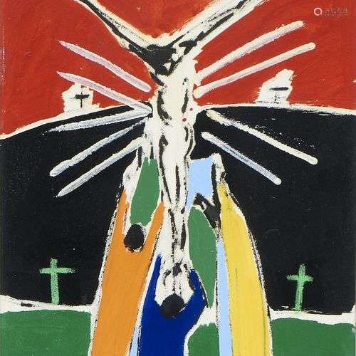 SANTE MONACHESI 1910-1991 Amore in Cristo, Crocifissione Cos...