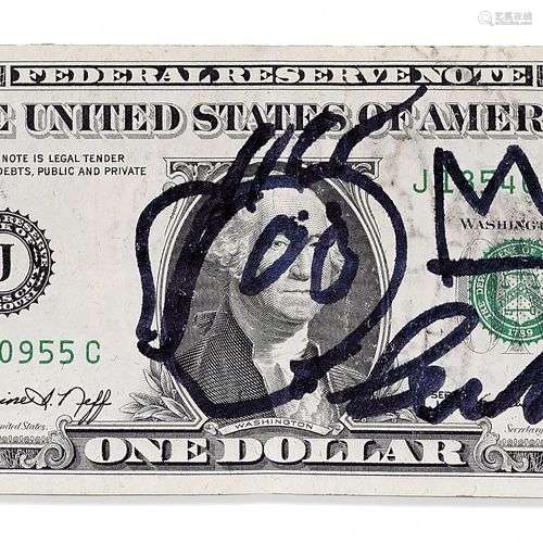 JEAN-MICHEL BASQUIAT 1960-1988 One dollar bill 1981 -One dol...