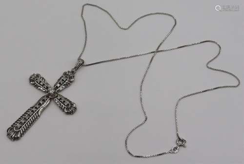 JEWELRY. Oversized 18kt Gold and Diamond Cross