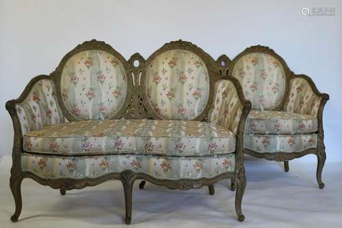 A Pair Of Finely Carved Louis XV Style Hump Back