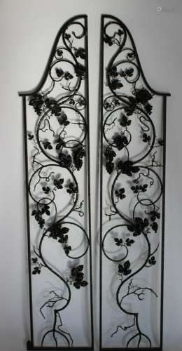 Antique Wrought Iron Gates With Grape & Vine
