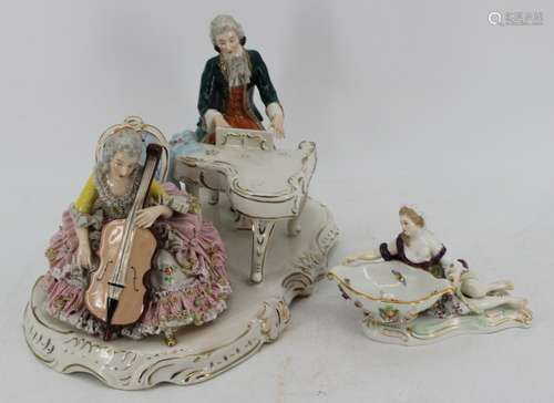 2 Pieces Of Continental Porcelain Inc Meissen.