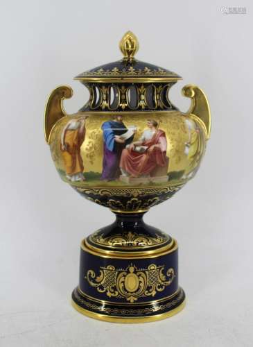 Royal Vienna Porcelain Lidded Urn.
