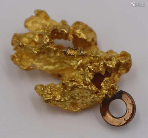 JEWELRY. Gold Nugget Pendant.