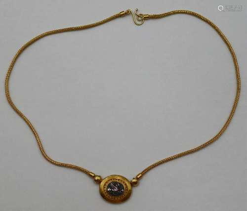 JEWELRY. Grecian Style 22kt Gold Griffin Necklace.