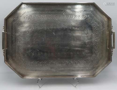 SILVER. Large Mappin & Webb Silver Serving Tray.