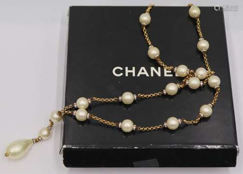 JEWELRY. Chanel Pearl and Rhinestone Necklace.