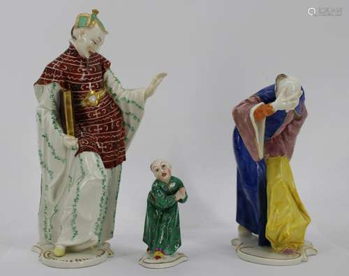 Nymphenburg Lot Of 3 Porcelain Figures.