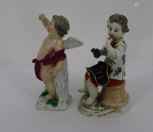 Meissen Lot Of 2 Porcelain Figures.