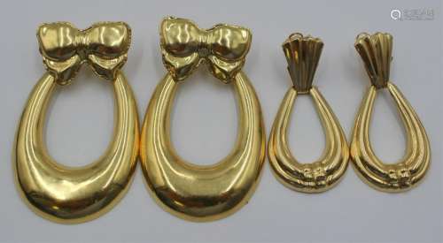 JEWELRY. (2) Pair of Italian 18kt Gold Earrings.