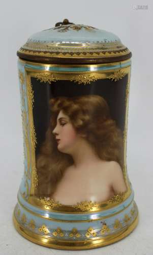 Royal Vienna Porcelain Portrait Tankard