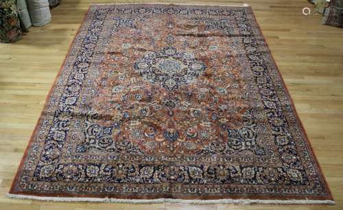 Antique And Finely Hand Woven Roomsize Carpet.