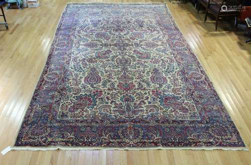 Antique And Finely Hand Woven Kerman Carpet.