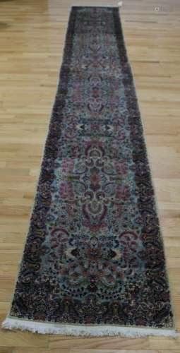 Antique And Finely Hand Woven Kerman Runner.