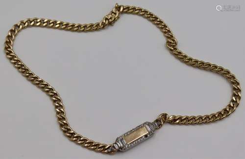 JEWELRY. 14kt Gold and Diamond Necklace.