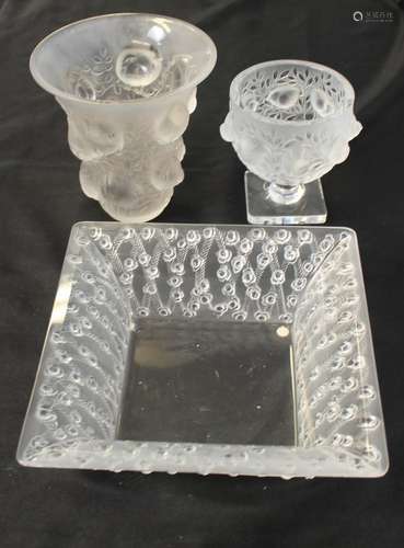 3 Pieces Of R. Lalique & Lalique France.