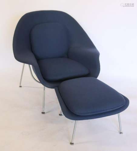 Midcentury Saarinen Womb Chair And Ottoman