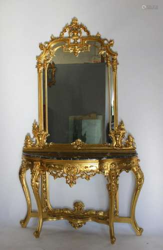 A Vintage Carved Giltwood Louis XV Style
