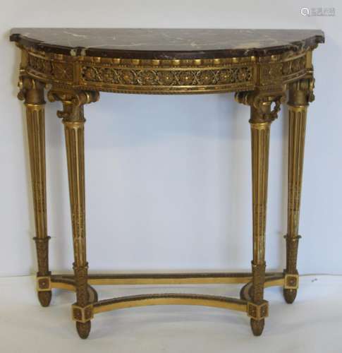 Fine Quality Louis XV1 Style Giltwood & Marbletop