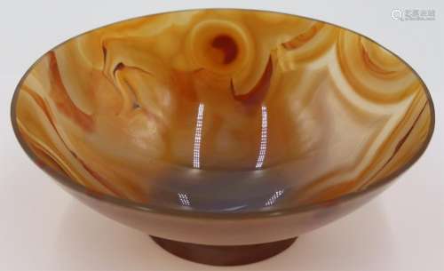 Carved and Polished Agate Stem Bowl.