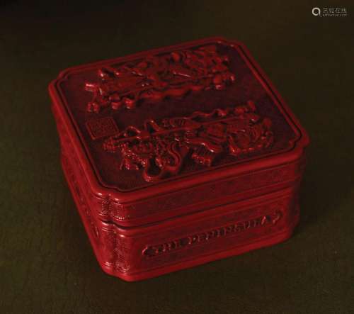 CHINESE RED LACQUERED BOX