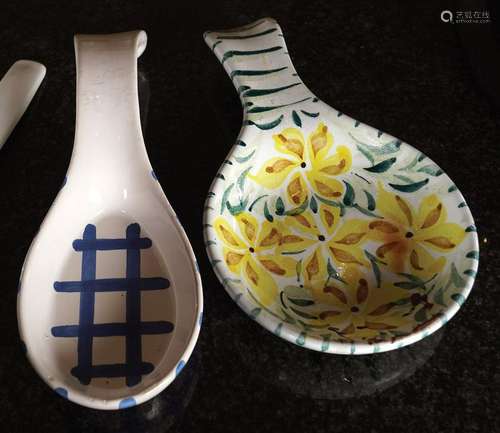 2 ART POTTERY DECORATIVE SPOONS