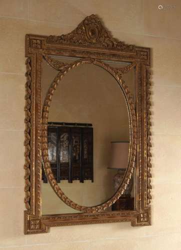 FRENCH PROVINCIAL CARVED GILTWOOD PIER MIRROR