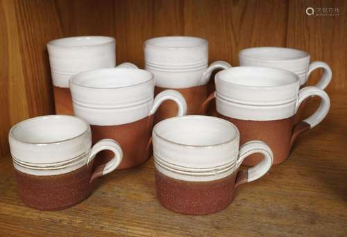 LOT OF 7 ART POTTERY MUGS