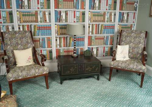 PAIR REGENCY STYLE LIBRARY CHAIRS