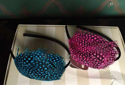 TWO DESIGNER FASHION FASCINATORS