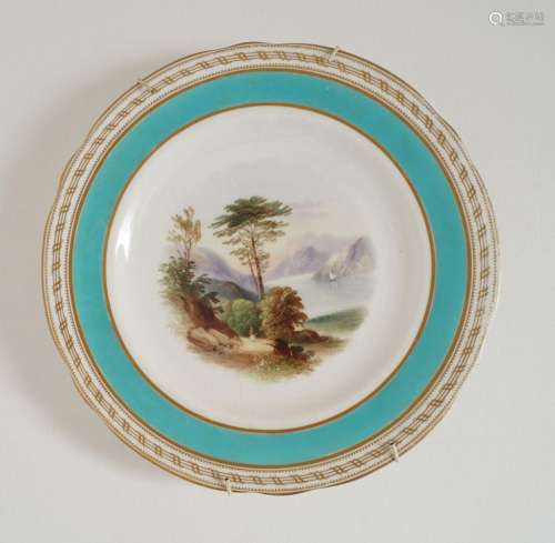 19TH-CENTURY ENGLISH PORCELAIN PAINTED PLATE