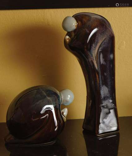 2 ABSTRACT CERAMIC FIGURES