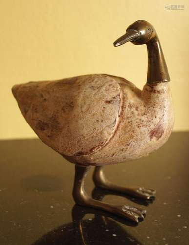 BRASS AND WOODEN DUCK