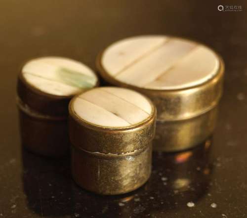 3 BRASS PILL BOXES