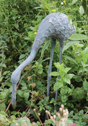 LARGE BRONZE STORK