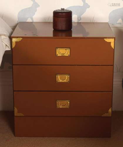 CAMPAIGN STYLE BRASS BOUND CHEST