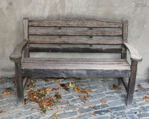 VINTAGE HARDWOOD GARDEN BENCH