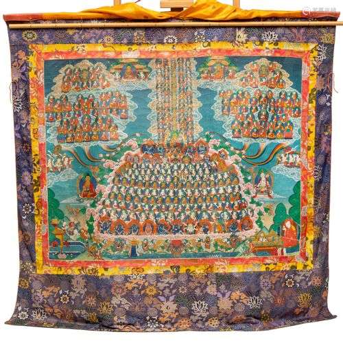 Tibet, grote 'tsogshin' thangka, begin 20e eeuw,