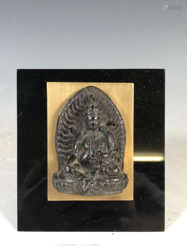 Nepal, klein houten figuur van een Bodhisattva, 18e-19e eeuw...