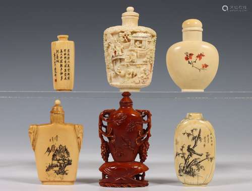 China, collectie ivoren snuifflesjes, 19e-20e eeuw,