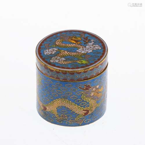 Cloisonné-Dose, China 20. Jahrhundert