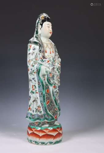 China, famille verte porseleinen figuur van Guanyin,19e/20e ...